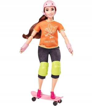 Lalka Barbie Sportowa Olimpijka Skaterka Gjl78