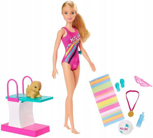 BARBIE pływaczka Lalka GHK23