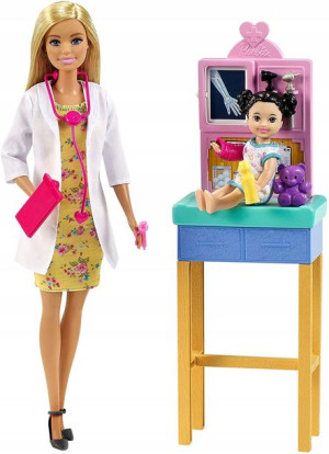 Barbie Pediatra Zestaw Kariera blondynka GTN51