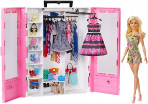 Barbie Szafa Na Ubranka + Lalka + Ubranka Gbk12