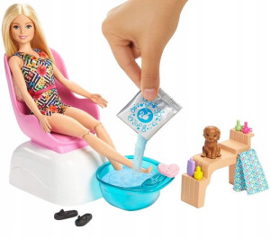 Lalka Barbie Salon Spa Manicure Pedicure Zestaw