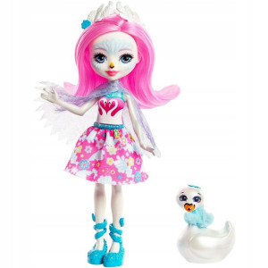 MATTEL ENCHANTIMALS lalka Swan + łabędź zwierzątko
