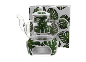 Szklany dzbanek 1000 ml z podgrzewaczem MONSTERA