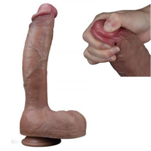Duże Brązowe Dildo z przyssawką 27,5 cm Lovetoy