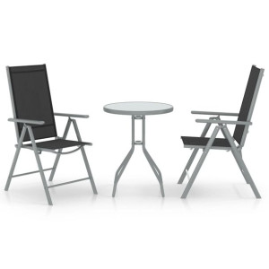 3-cz. zestaw mebli bistro, aluminium i textilene,