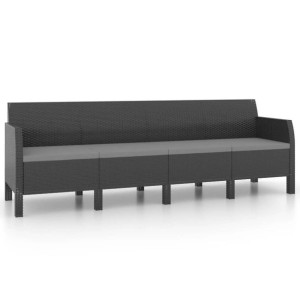 4-osobowa sofa ogrodowa z poduszkami, antracytowa,