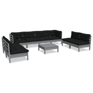 9-cz. zestaw wypoczynkowy do ogrodu, z poduszkami,