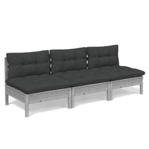 3-osobowa sofa ogrodowa z antracytowymi poduszkami