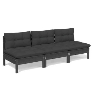 3-osobowa sofa ogrodowa z antracytowymi poduszkami