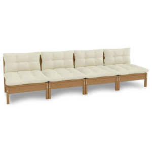 4-osobowa sofa ogrodowa z kremowymi poduszkami, dr