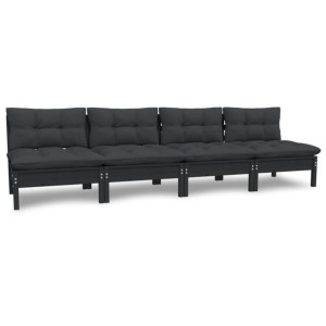 4-osobowa sofa ogrodowa z antracytowymi poduszkami