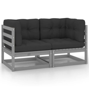 2-osobowa sofa ogrodowa z poduszkami, lite drewno