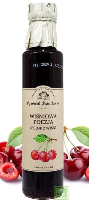 Syrop z wiśni - Wiśniowa Poezja 315 g - Ogródek Dziadunia