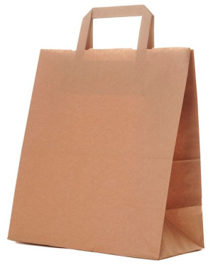 TORBA TOREBKA PAPIEROWA brązowe eko szara na wynos 26x14x30cm pakiet 250szt
