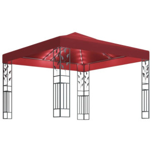 Altana ze sznurem lampek LED, 3x3 m, winna czerwie