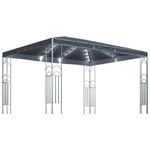 Altana ze sznurem lampek LED, 400x300 cm, antracyt