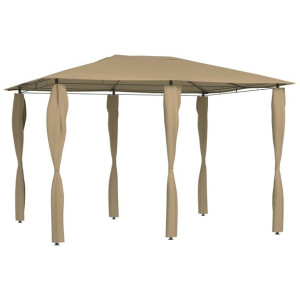 Altana z pokryciem słupków 3x4x2,6 m, taupe, 160 g