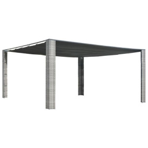 Altana z suwanym dachem, polirattan, 400x400x200 c