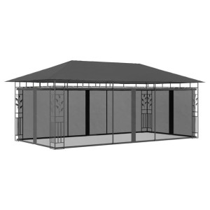 Altana ogrodowa z moskitierą, 6x3x2,73 m, antracyt