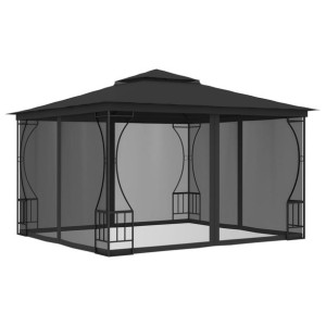 Altana ogrodowa z siatkami, 300x300x265 cm, antrac