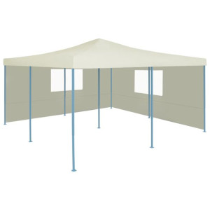 Składana altana z 2 ścianami, 5x5 m, kremowa