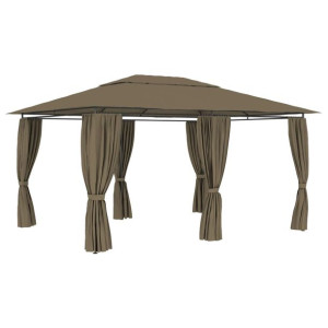 Namiot ogrodowy z zasłonami, 4 x 3 m, taupe, 180 g