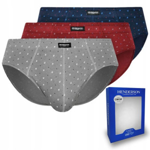 Slipy męskie HENDERSON k550, 3-Pak, wzorowane, XXL
