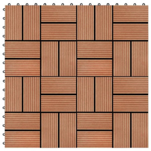 Płytki tarasowe, 22 szt., 30 x 30 cm, 2 m², WPC, kolor teku