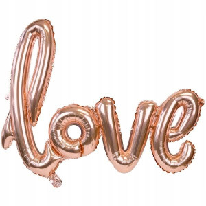 Balon Napis Love Rose Gold Wieczór Panieński Ślub
