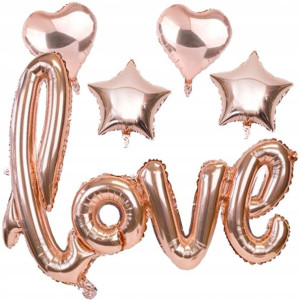 Balony Foliowe Love Serce Gwiazda Rose Panieński