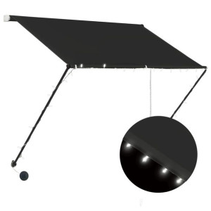 Markiza zwijana z LED, 200 x 150 cm, antracytowa