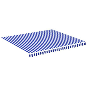Zapasowa tkanina na markizę, niebiesko-biała, 4x3,