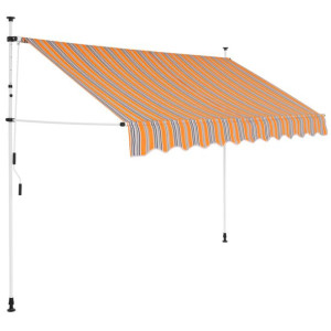 Markiza zwijana ręcznie, 300 cm, żółto-niebieskie