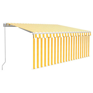 Ręcznie zwijana markiza z zasłoną, 3x2,5 m, żółto-