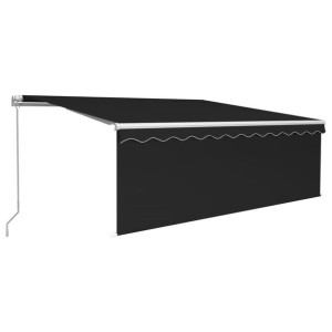 Ręcznie zwijana markiza z zasłoną i LED, 4,5x3 m,