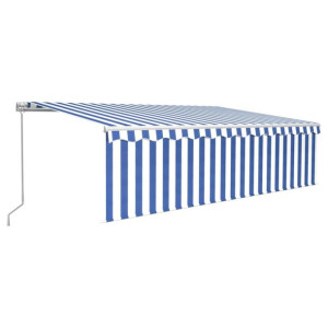 Ręcznie zwijana markiza z zasłoną i LED, 5x3 m, ni