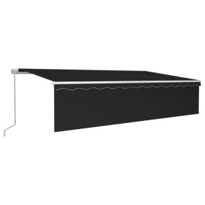 Ręcznie zwijana markiza z zasłoną, 6x3 m, antracyt