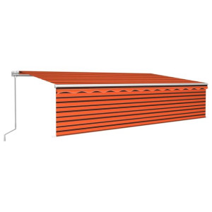 Ręcznie zwijana markiza z zasłoną, 6x3 m, pomarańc