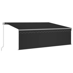 Ręcznie zwijana markiza z zasłoną, 4,5x3 m, antrac
