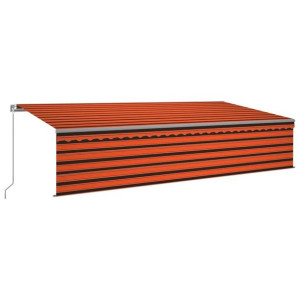 Ręcznie zwijana markiza z zasłoną, 6x3 m, pomarańc