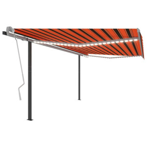 Ręcznie zwijana markiza z LED, 4x3 m, pomarańczowo