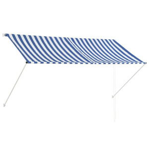 Markiza zwijana, 250 x 150 cm, niebiesko-biała