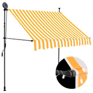 Ręcznie zwijana markiza z LED, 100 cm, biało-pomar