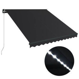 Ręcznie zwijana markiza z LED, 300 x 250 cm, antra