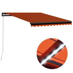 Ręcznie zwijana markiza z LED 350x250 cm, pomarańc