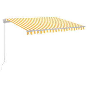 Ręcznie zwijana markiza z LED, 300 x 250 cm, żółto