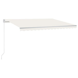 Ręcznie zwijana markiza z LED, 450x350 cm, kremowa