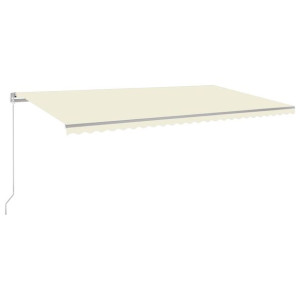 Ręcznie zwijana markiza z LED, 600x350 cm, kremowa