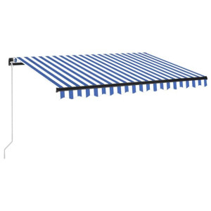 Ręcznie zwijana markiza z LED, 350 x 250 cm, niebi