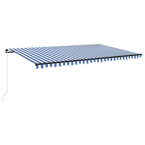 Ręcznie zwijana markiza z LED, 500 x 300 cm, niebi